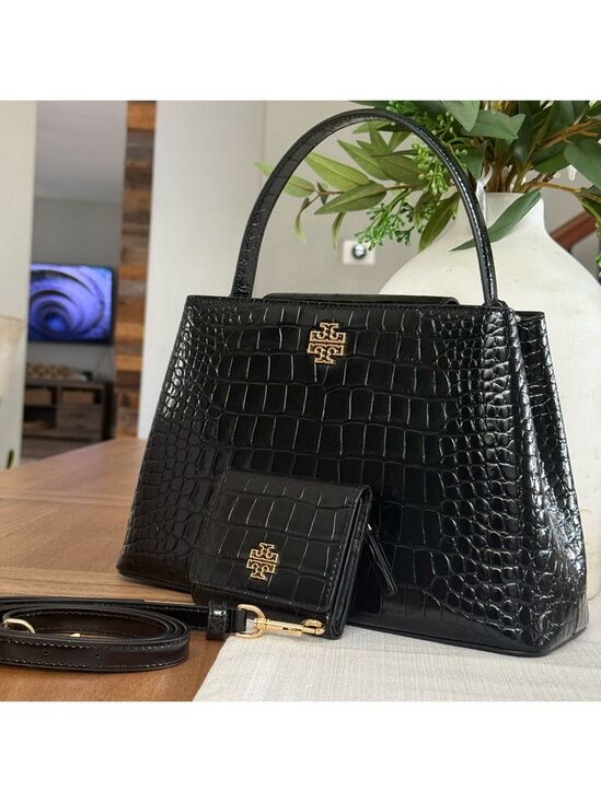 Tory Burch Handbags - 1018$+!! New Tory Burch Britten Black Leather Satchel & Matching Bifold Wallet